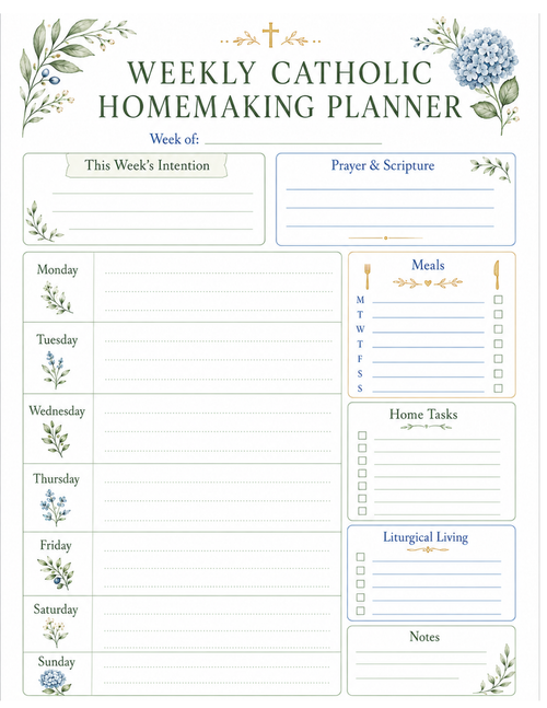Catholic Homemaking Organizing Bundle 10 printables