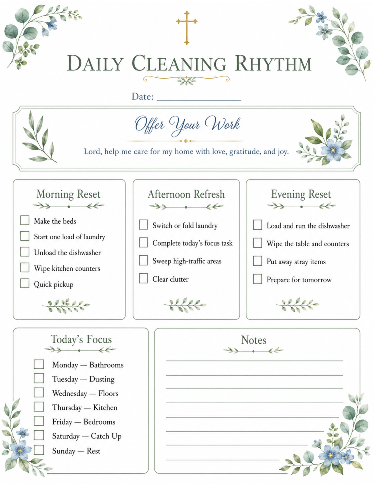 Catholic Homemaking Organizing Bundle 10 printables