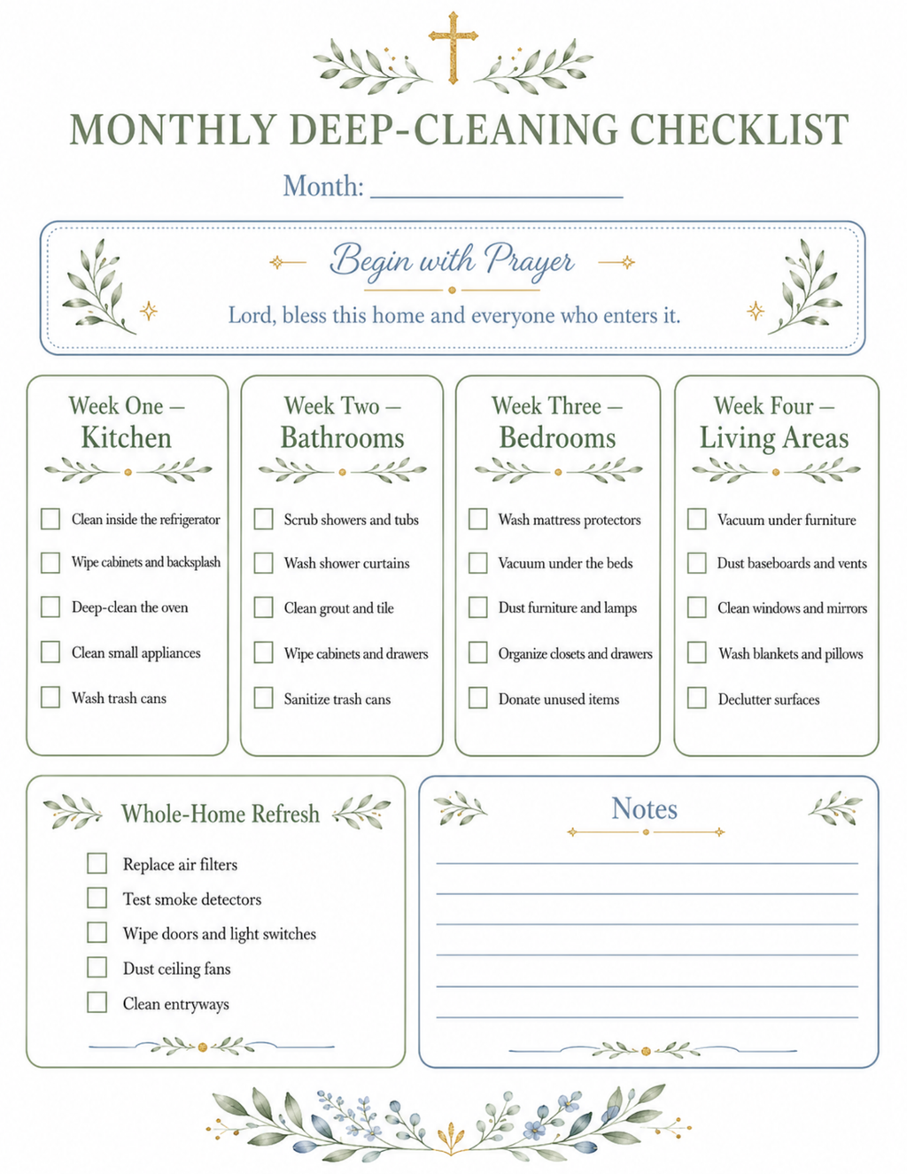 Catholic Homemaking Organizing Bundle 10 printables