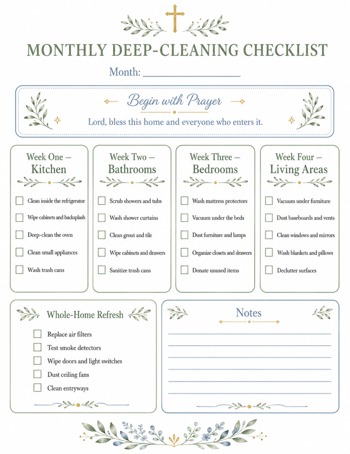 Catholic Homemaking Organizing Bundle 10 printables