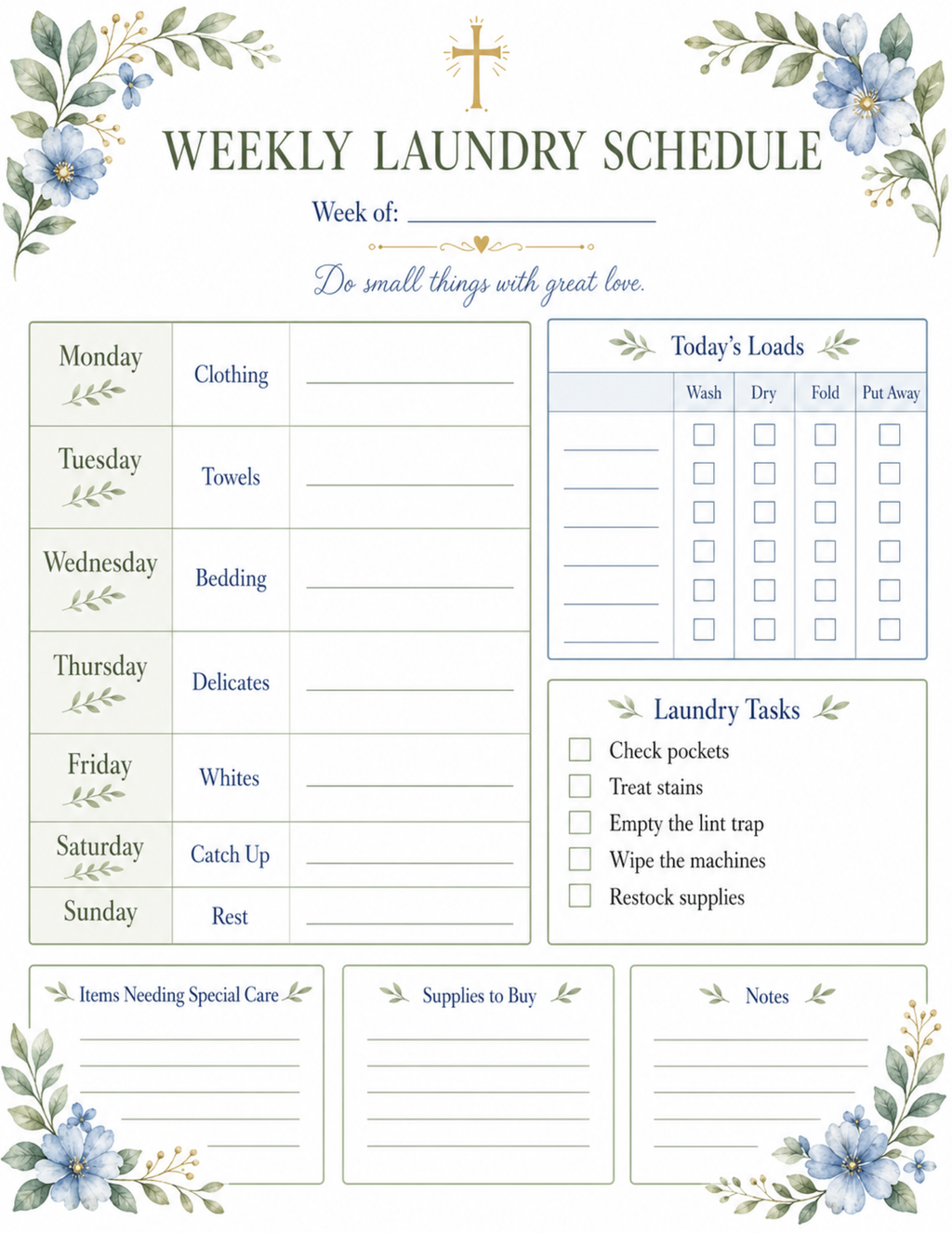 Catholic Homemaking Organizing Bundle 10 printables