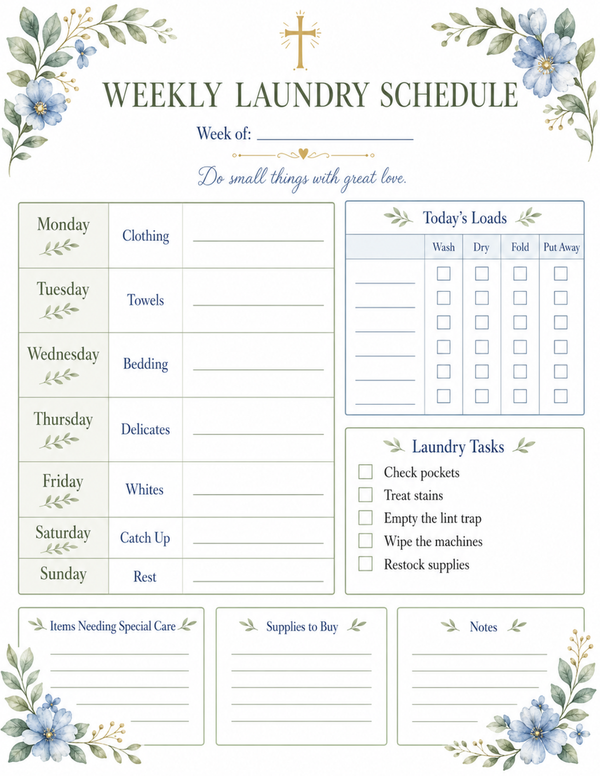 Catholic Homemaking Organizing Bundle 10 printables
