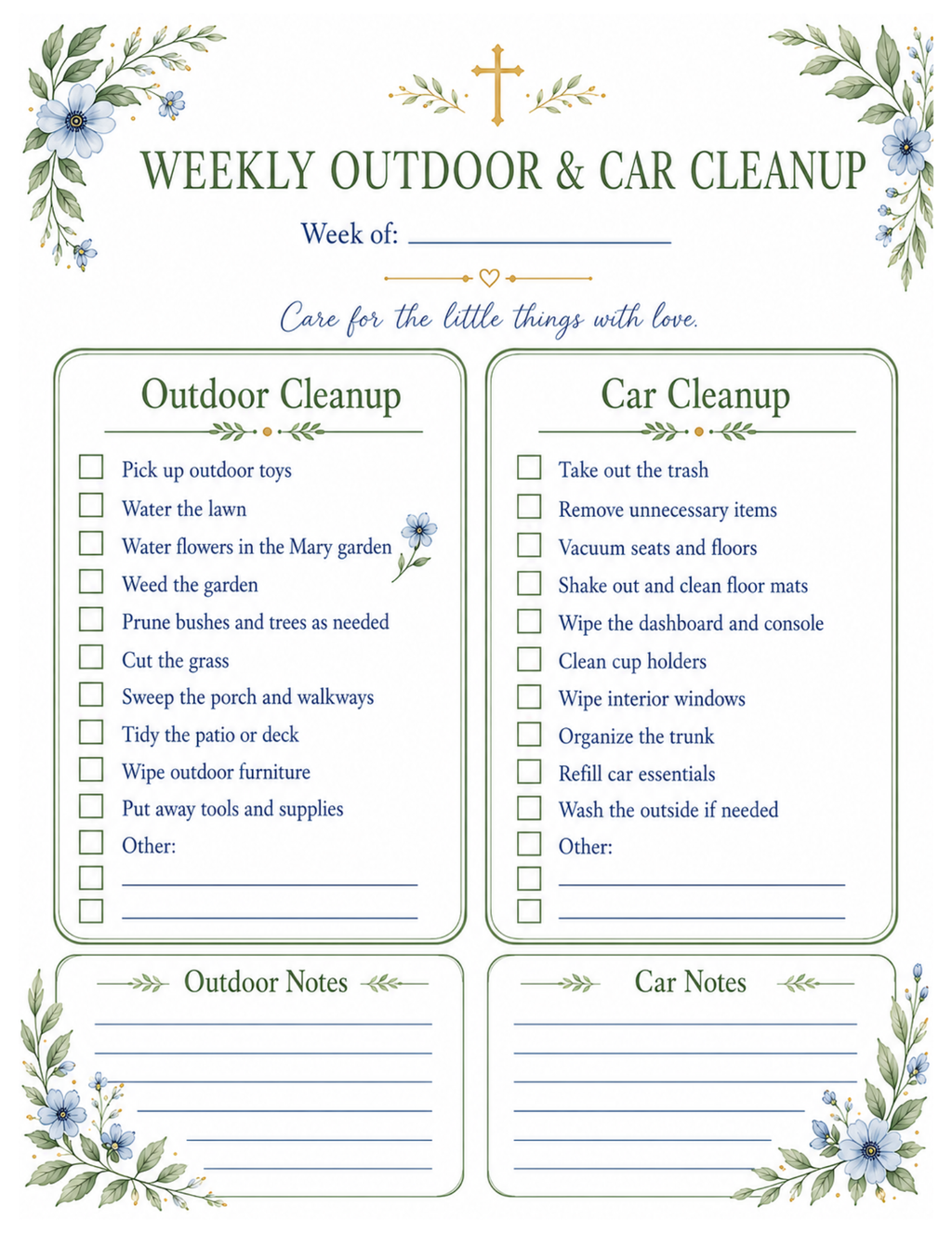Catholic Homemaking Organizing Bundle 10 printables