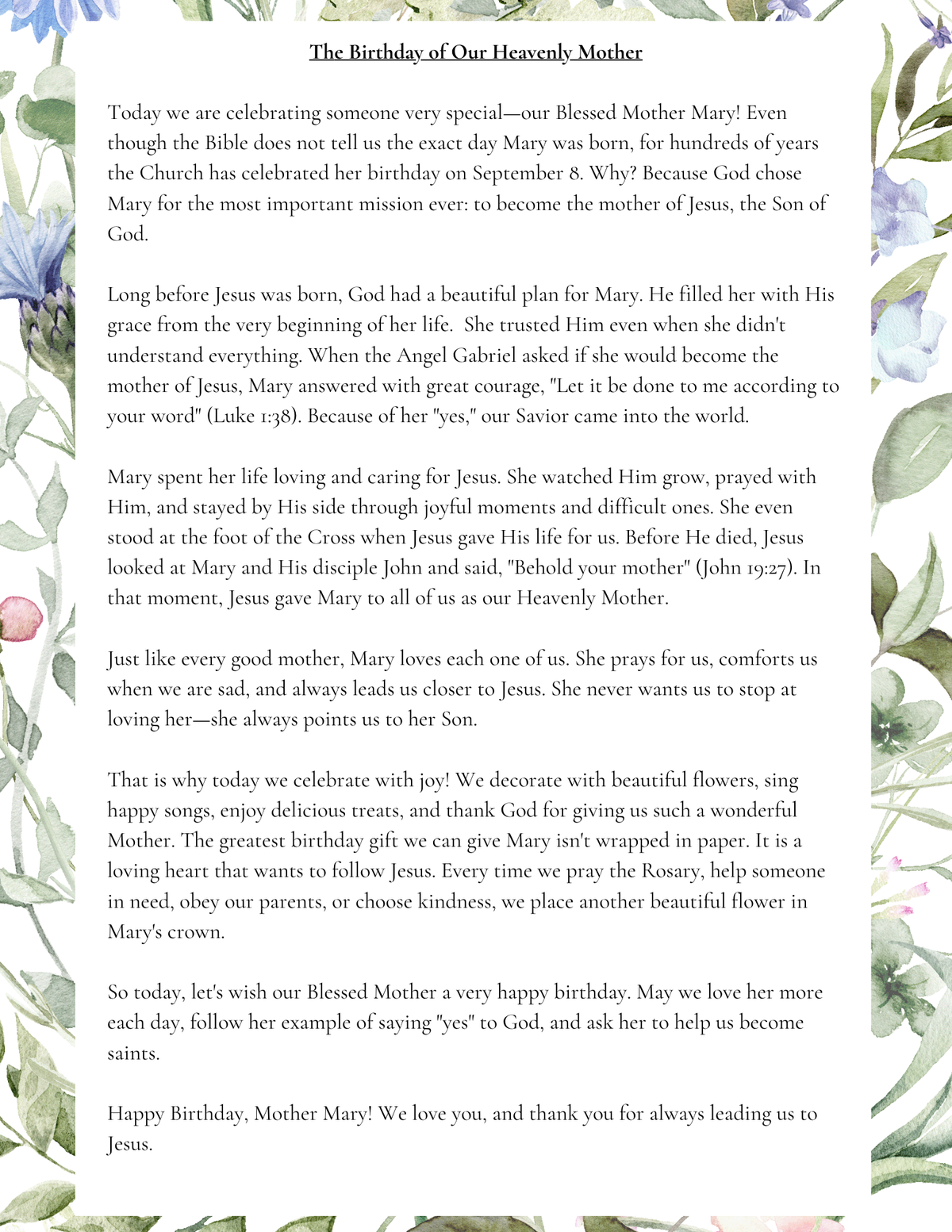 Mother Mary Birthday Bundle