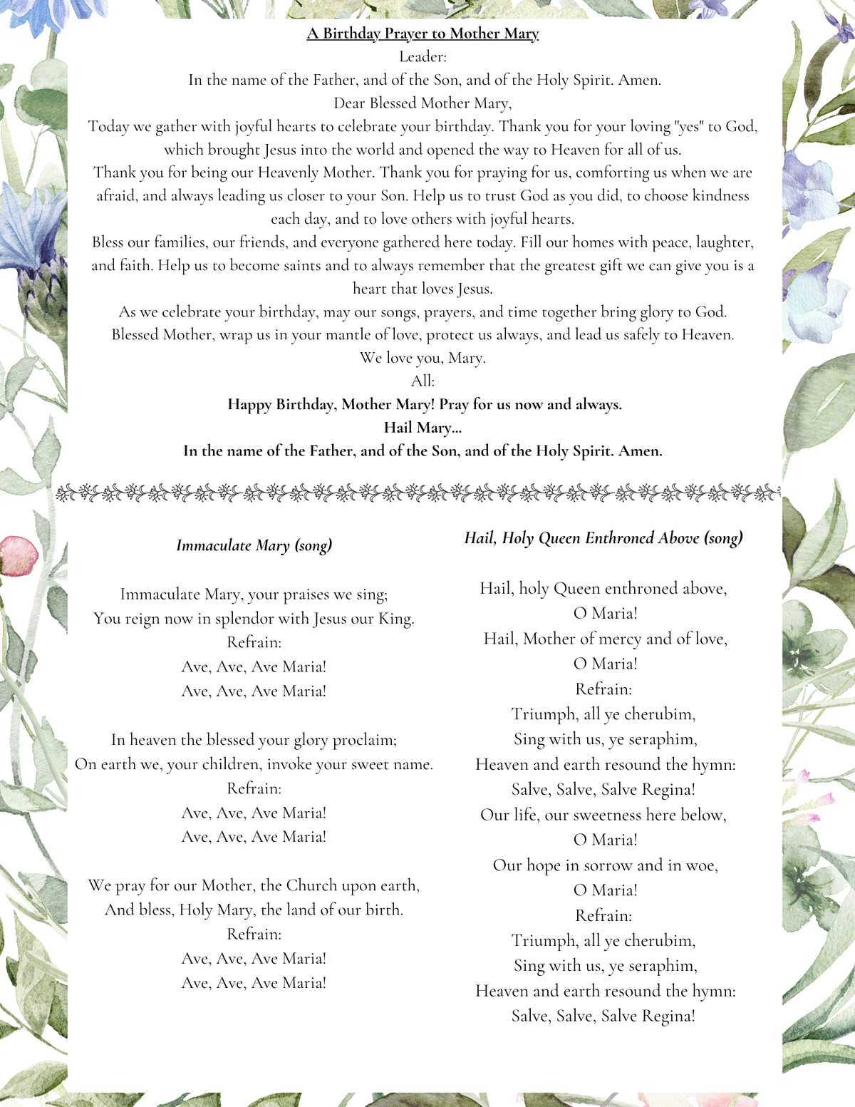 Mother Mary Birthday Bundle